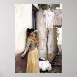 Resting, av John William Waterhouse - c.1886 Poster