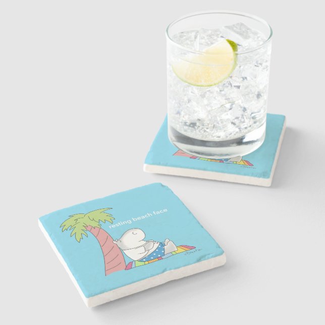 RESTING BEACH ANSIKTE Belly Button Hippo Boynton Stenunderlägg (Sidan)