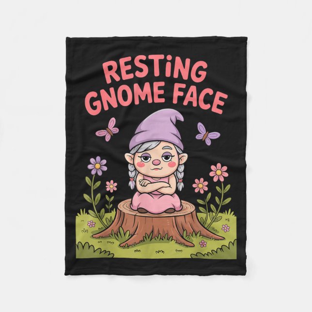 Resting Gnome Face Cute Funny Christmas Kawaii Car Fleecefilt (Framsidan)