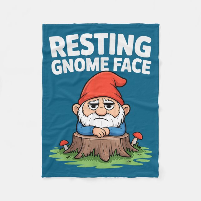 Resting Gnome Face Cute Funny Christmas Kawaii Car Fleecefilt (Framsidan)