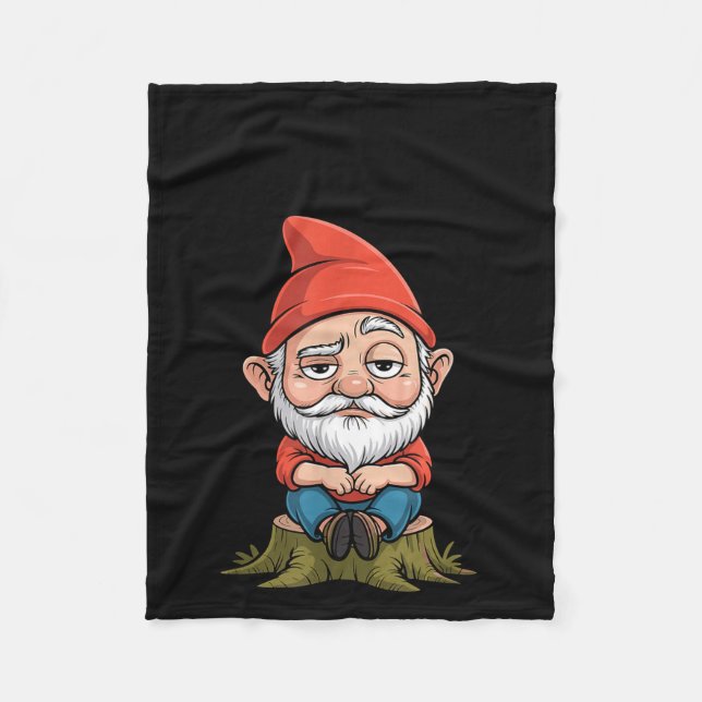 Resting Gnome Face Cute Funny Christmas Kawaii Car Fleecefilt (Framsidan)
