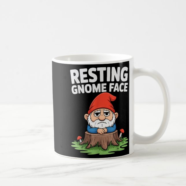 Resting Gnome Face Cute Funny Christmas Kawaii Car Kaffemugg (Höger)