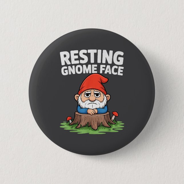 Resting Gnome Face Cute Funny Christmas Kawaii Car Knapp (Framsida)