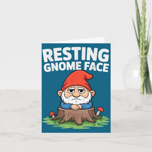 Resting Gnome Face Cute Funny Christmas Kawaii Car Kort (Framsida)
