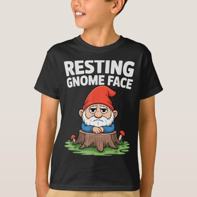 Resting Gnome Face Cute Funny Christmas Kawaii Car T Shirt (Framsida)