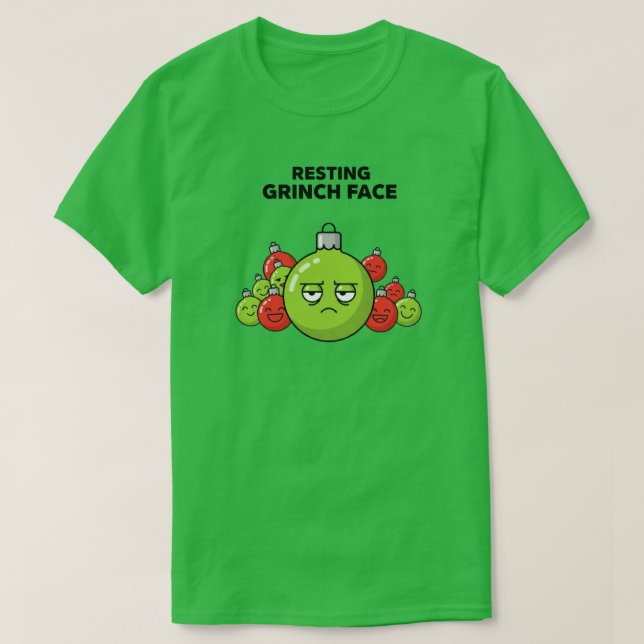 Resting Grinch Face Christmas Ornament  T Shirt (Design framsida)