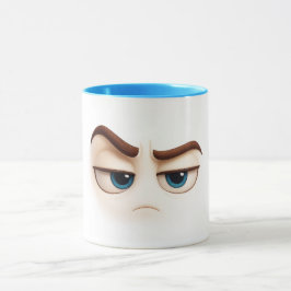 Resting grump face – blue eyed annoyed emoji mugg