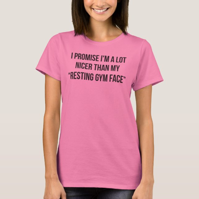 Resting Gym Ansikte - Women's Funny Novelty Workou T Shirt (Framsida)