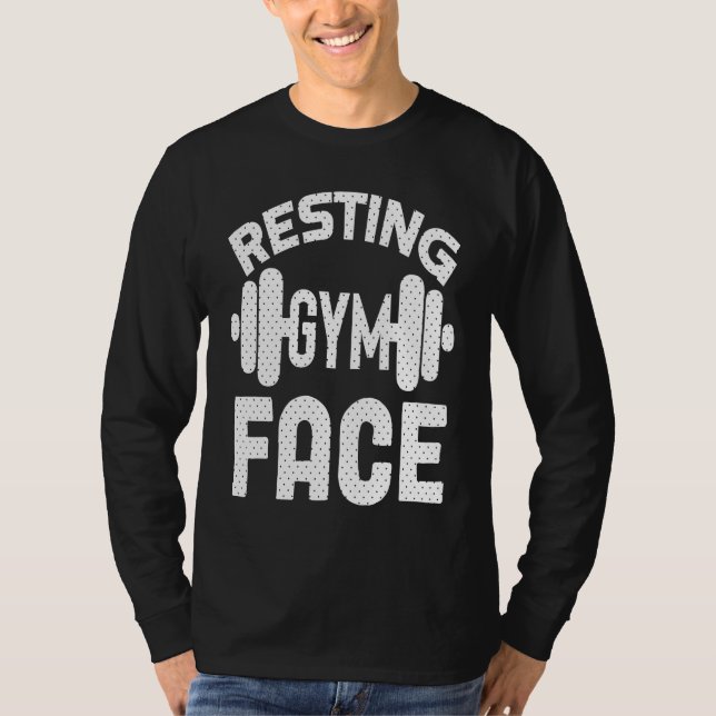 Resting Gym Face   Fitness Workout Motivational T Shirt (Framsida)