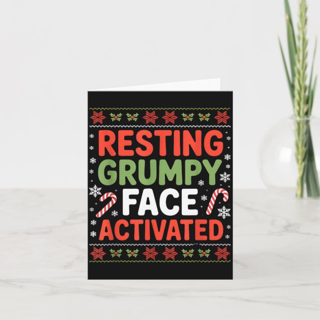 Resting Mpy Face Activated Funny Xmas Quote  Kort (Framsida)