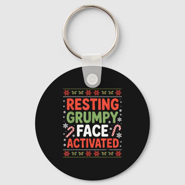 Resting Mpy Face Activated Funny Xmas Quote  Nyckelring (Framsida)