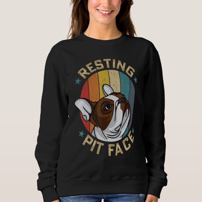 Resting Pit Face Pitbull Owner  Dog  Mother Women T Shirt (Framsida)