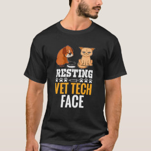 Resting Vet Tech Ansikte Veterinarian Pet T Shirt