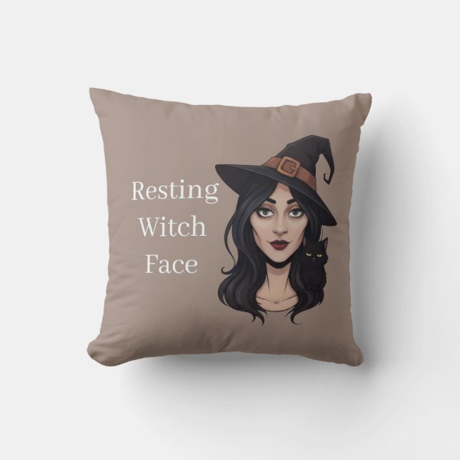 Resting Witch Face | Funny Halloween  Kudde (Framsida)