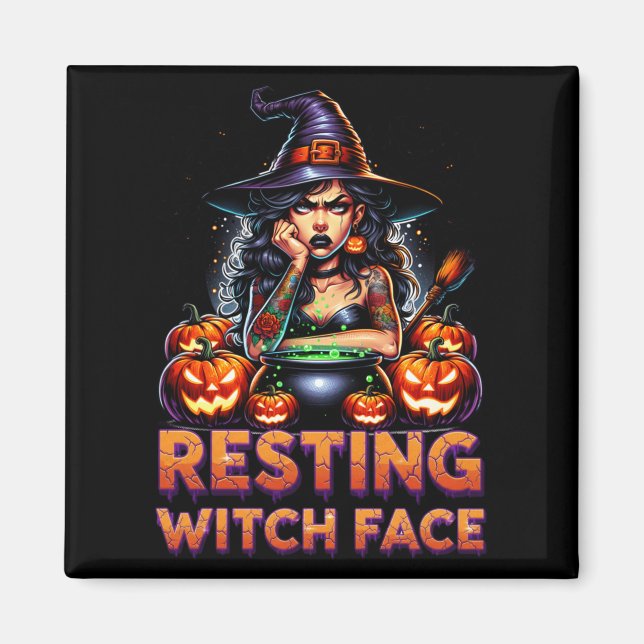 Resting Witch Face Funny Sarcastic Halloween Rude  Magnet (Framsidan)