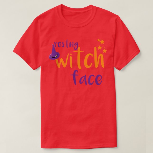 Resting Witch Face Halloween  T Shirt (Design framsida)
