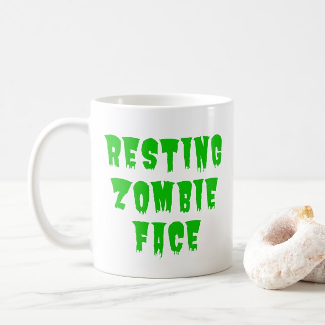 Resting Zombie Ansikte - Funny Halloween 2022 Kaffemugg (Med munk)