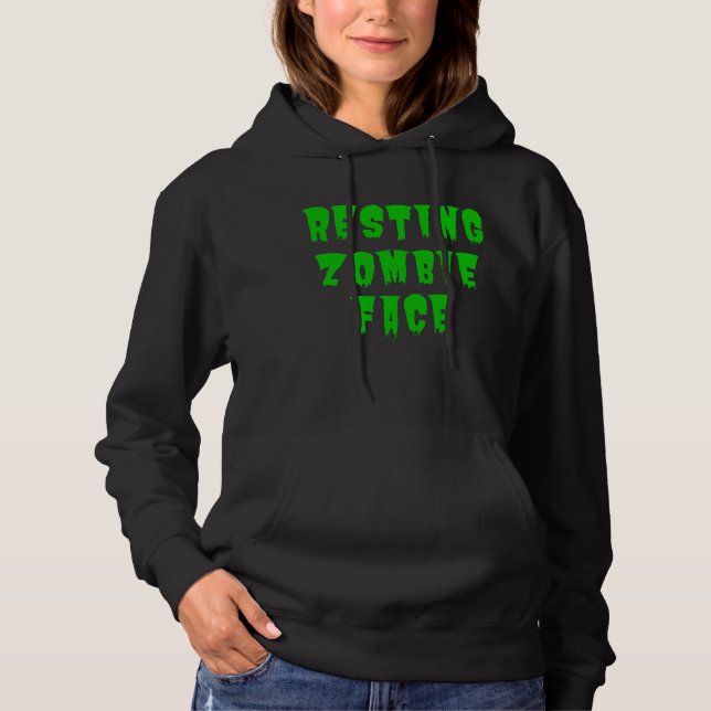 Resting Zombie Ansikte - Funny Halloween 2022 T Shirt (Framsida)