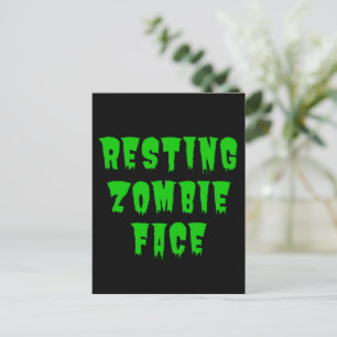 Resting Zombie Ansikte - Funny Halloween 2022 Vykort