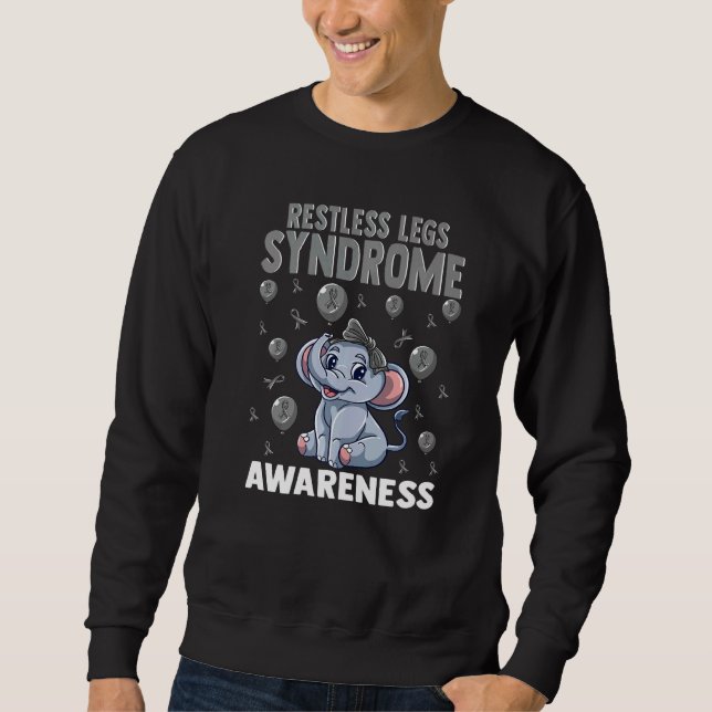 Restless Ben Syndrome Awareness Brain Disease Rel Lång Ärmad Tröja (Framsida)
