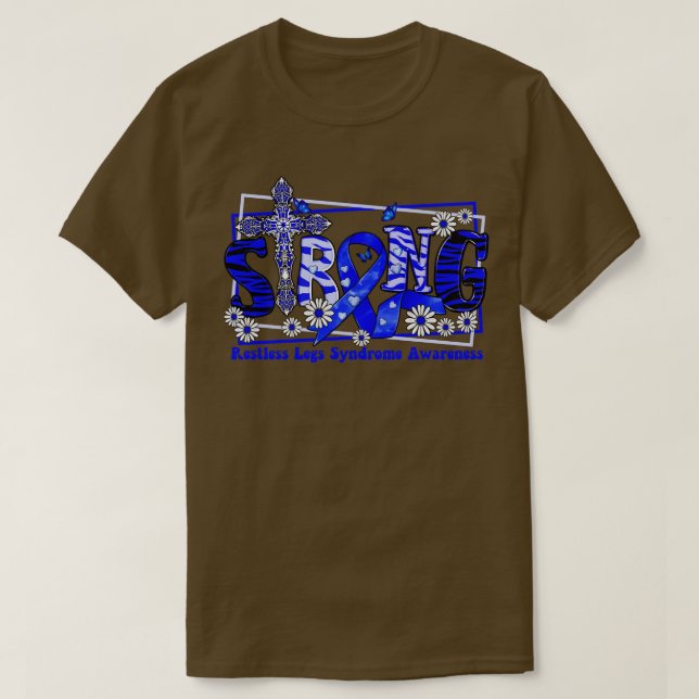 Restless Ben Syndrome Awareness kor ribbon Stro T Shirt (Design framsida)