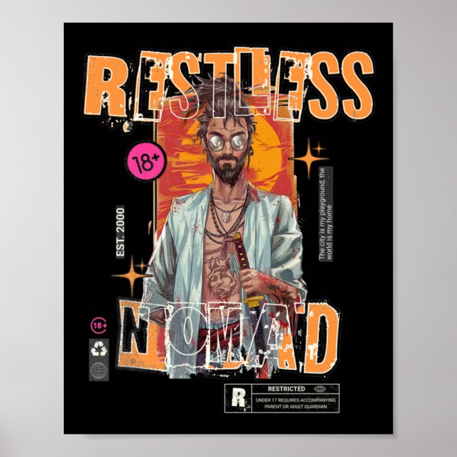 Restless Nomad – Urban Samurai-dekal  Poster (Framsidan)