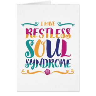 Restless Soul Syndrome Typography Hippie Hälsningskort