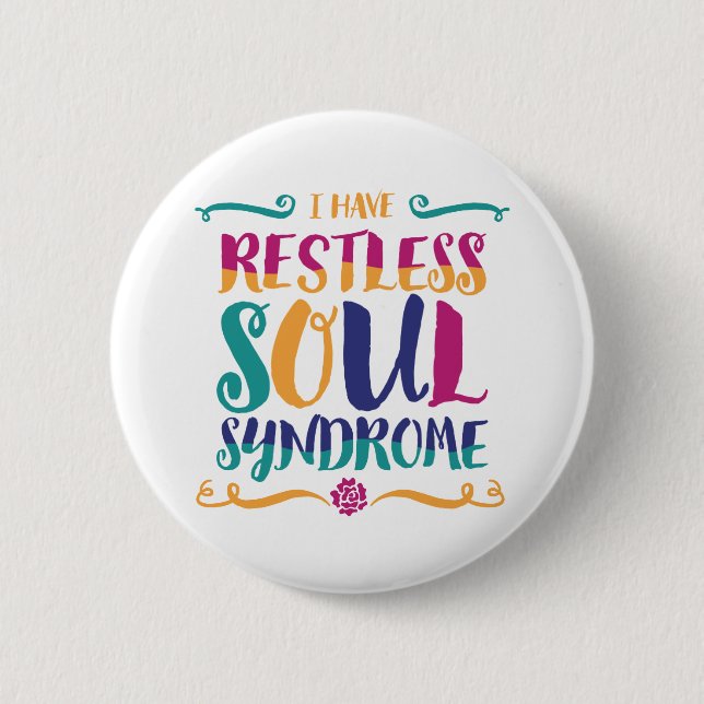 Restless Soul Syndrome Typography Hippie Knapp (Framsida)