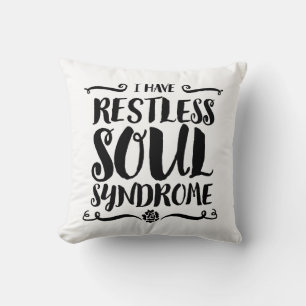 Restless Soul Syndrome Typography Hippie Kudde