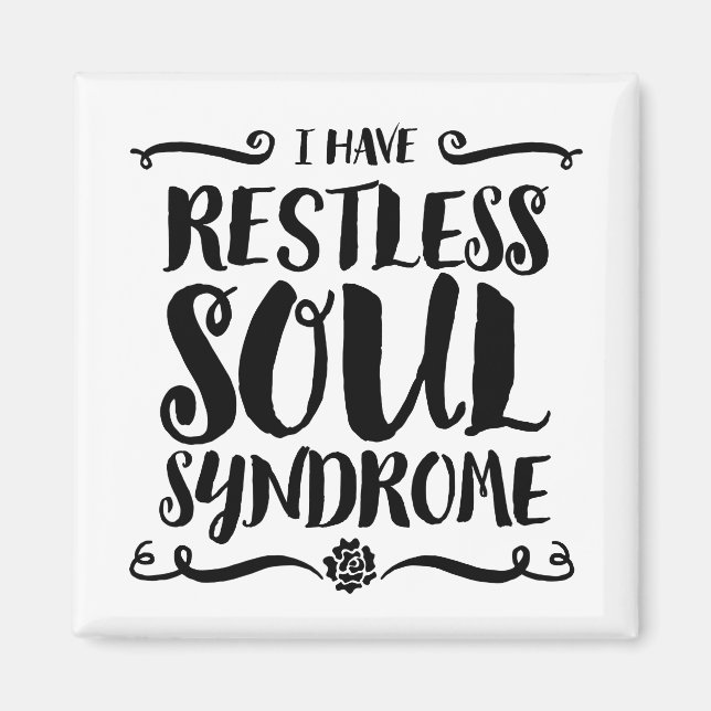 Restless Soul Syndrome Typography Hippie Magnet (Framsidan)