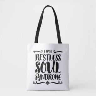 Restless Soul Syndrome Typography Hippie Tygkasse