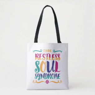 Restless Soul Syndrome Typography Hippie Tygkasse