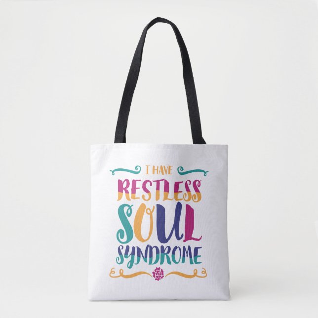 Restless Soul Syndrome Typography Hippie Tygkasse (Framsida)