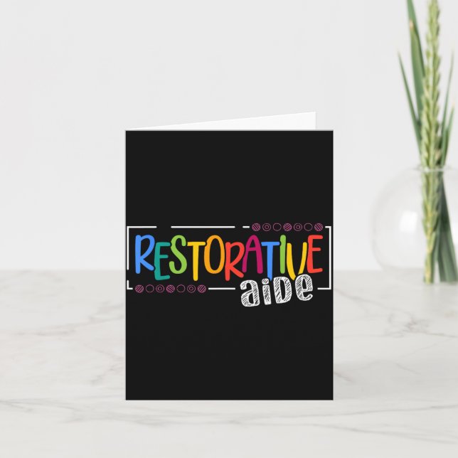Restorative Aide Designs Unisex-Vuxna Svart Kort (Framsida)