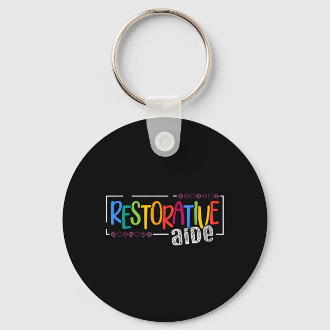 Restorative Aide Designs Unisex-Vuxna Svart Kort Nyckelring (Framsida)