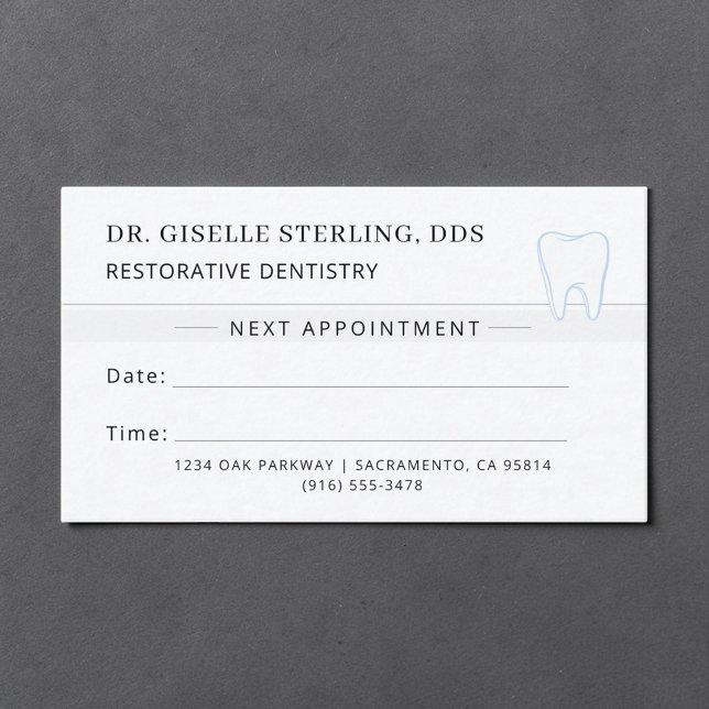 Restorative Dentistry Tooth Appointment Card Visitkort (Skapare uppladdad)