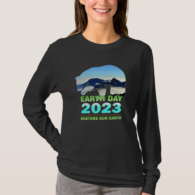 Restore Our Earth Earth Day 2023 Support T Shirt (Framsida)