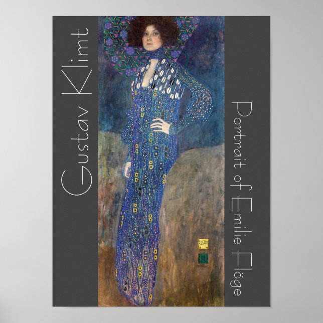 Restored Klimt Portrait of Emilie Flöge Painting Poster (Framsidan)