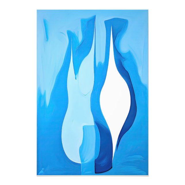 Restriktiv kobalt Echo-Abstrakt Fototryck (Framsidan)