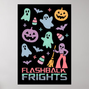 Restro Halloween Mönster 80-tal Poster