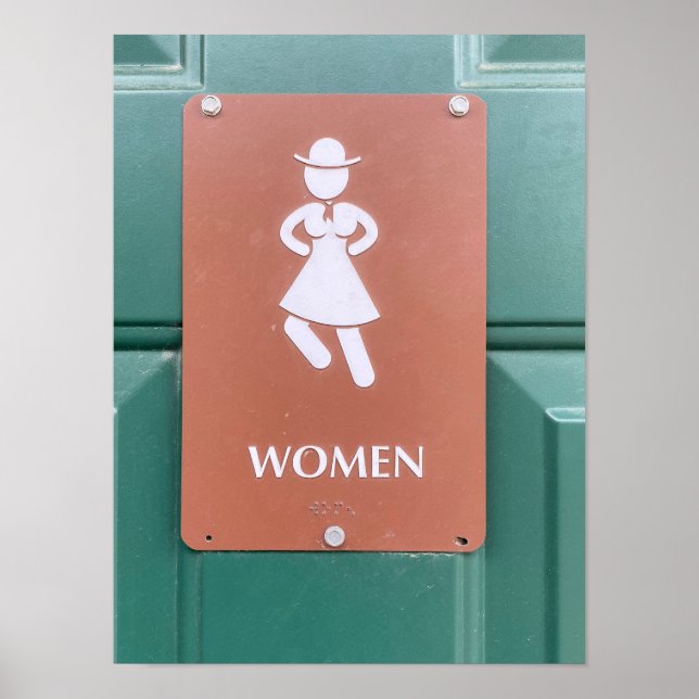 Restroom Sign Cowgirl Poster (Framsidan)