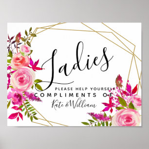 Restrumsskylt för dam - toalettartiklar basket Cry Poster