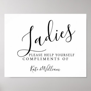 Restrumsskylt för dam - toalettartiklar basket Ele Poster