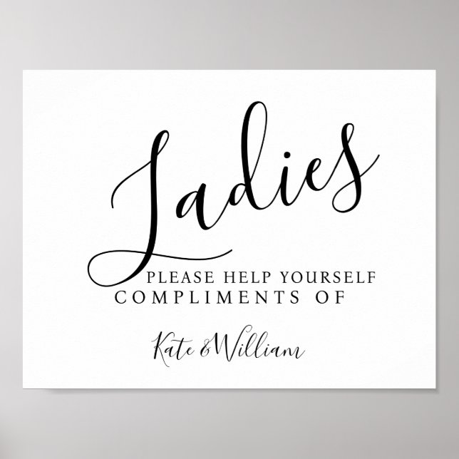 Restrumsskylt för dam - toalettartiklar basket Ele Poster (Framsidan)