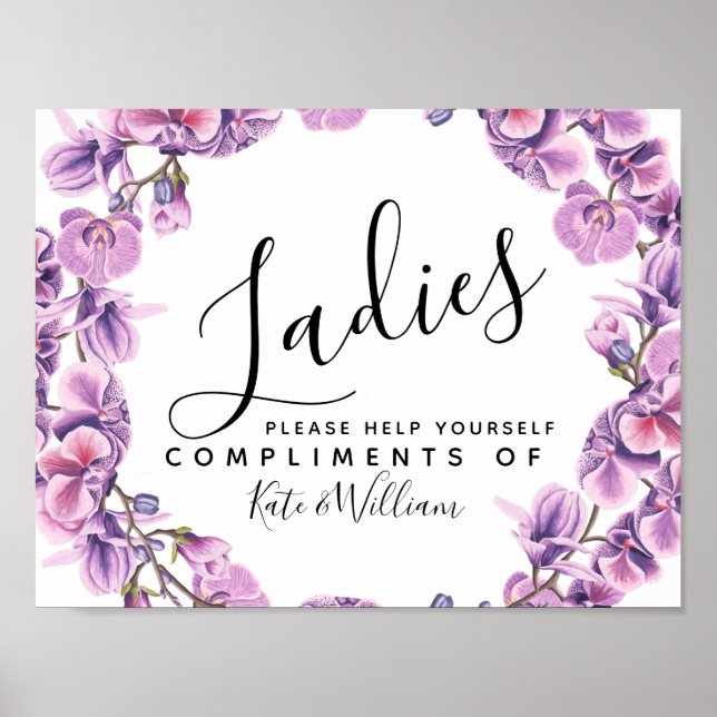 Restrumsskylt för dam - toalettartiklar för basket poster (Framsidan)