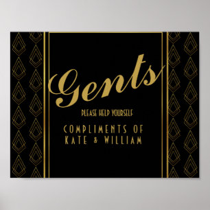 Restrumsskylt för modern konst deco Gents Poster
