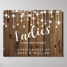 Restrumsskylt i dam - toalettartiklar i basket poster