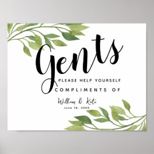 Restrumsskylt - toalettartiklar land greenery poster