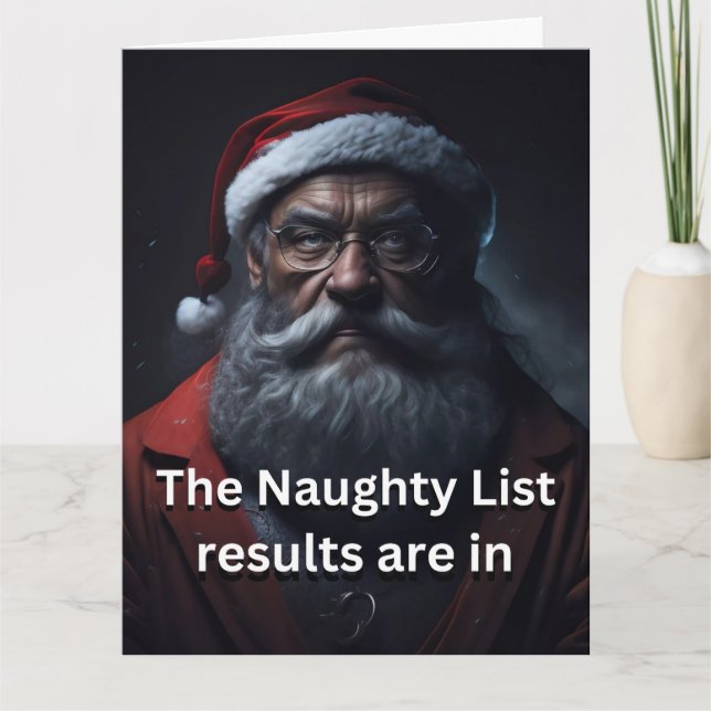RESULTAT AV DEN Julfunna Noveltyn NAUGHTY LIST I Kort (Framsida)