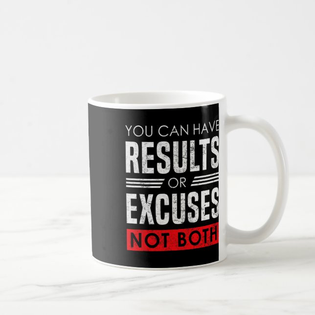 Resultat Eller Ursäkter - Motiverande Bodybuilding Kaffemugg (Höger)